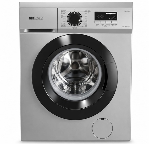 [2W08E1486m] ناشونال الكترك غسالة 8كغ 1400 دورة  سلفر