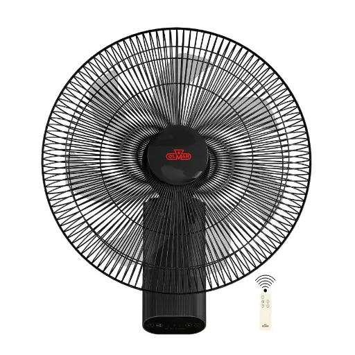 [mLmrFW187BR] olmar wall fan 18" with remote - black