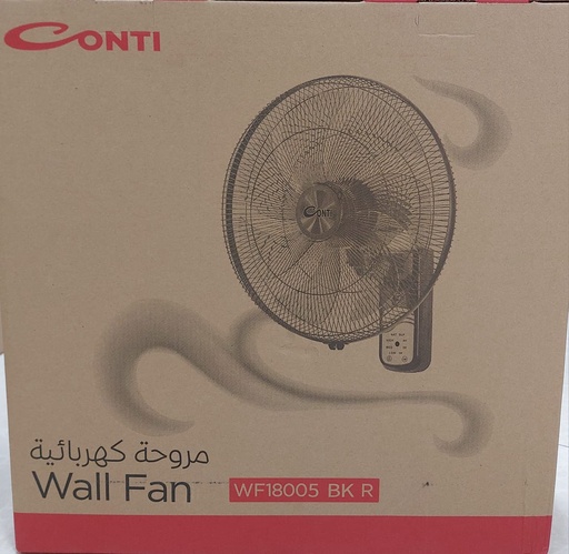 [mCntWF18005BKR] Conti Wall Fan 18" 7 Blade 3 Speed Remote Control 