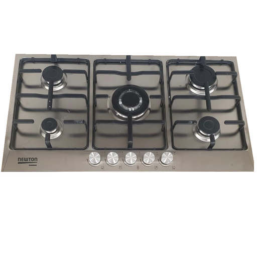 [6b9820f] Built in Hob 90cm Gas 5 Burner SS Newton