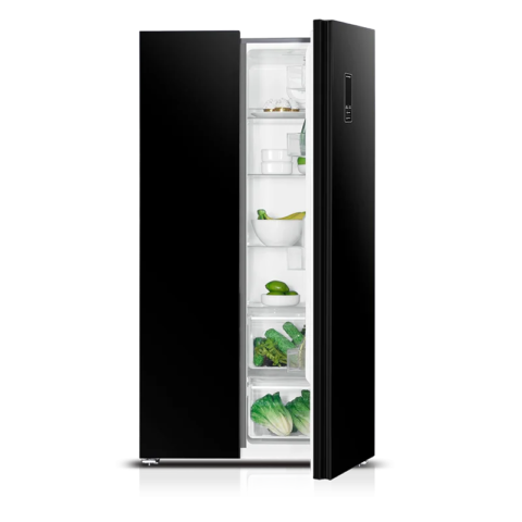 [
mTlxMFF290BG] Metalux Refrigerator Side By Side 673L - Black Glass