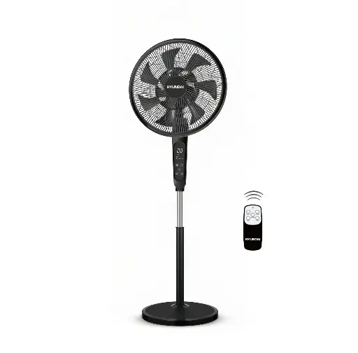 [mHndF555R] Hyundai Stand Fan 14 blade 18" Remote- Black (HY-F555R)
