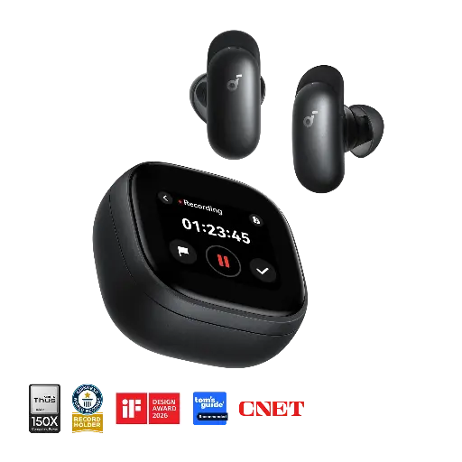 Soundcore Liberty 5 Pro Max Earbuds with AI Note-Taker Smart Case