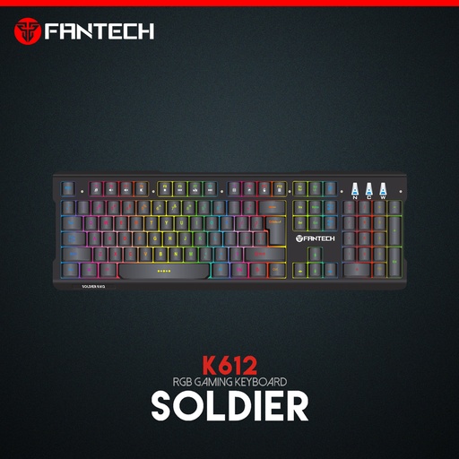 [mFtcK612] Fantech Soldier Gaming Keybaord With Colored LED Lights Black