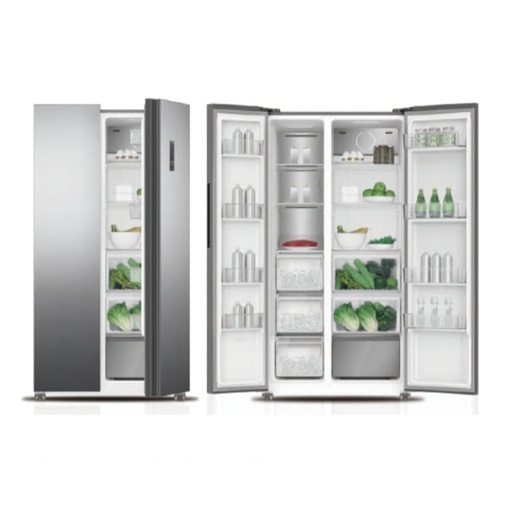 [mHndRF605] Hyundai Side by Side Refrigerator 581Liter - Silver