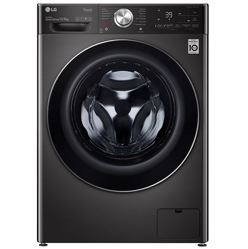 [mLGWDV1260BRP] LG Washer Dryer 12/8kg Black Steel