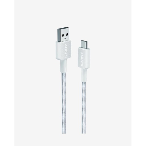 [mAnkA81H5H21] موصل Anker 322 USB-A إلى USB-C (مضفر بطول 3 أقدام) - أبيض