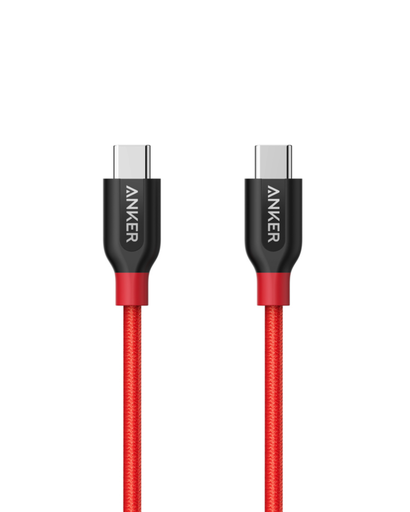 [mAnkA8187H91] Anker Powerline+ USB-C to USB-C 2.0 Connector 3ft Red