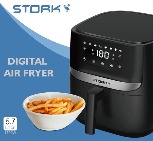 [mStrkAFST600A] Stork Air Fryer 5.7 Liter 1700W - Black