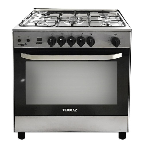 [mTkmzNASplus80] Tekmaz Gas Cooker 80cm Stainless Steel With Fan