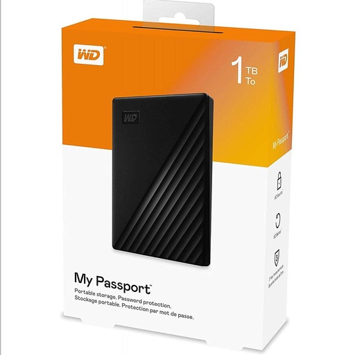 [vWDBYVG0010BBK] WD 1TB My Passport Portable External Hard Drive - Black