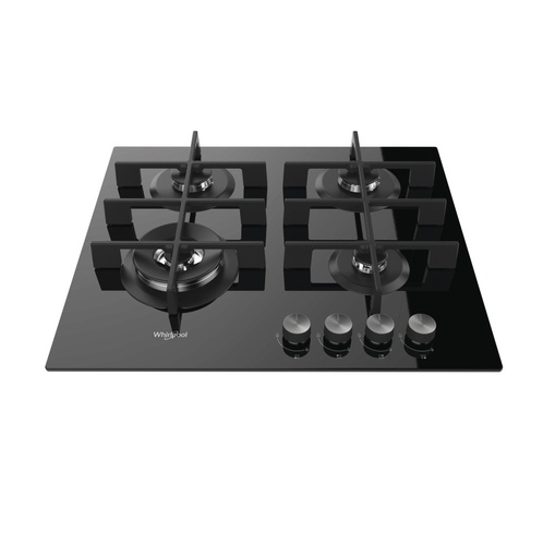 [mWrplGOW6423NB] Whirlpool Built in 4 Burner Gas Hob 60cm - Black Glass