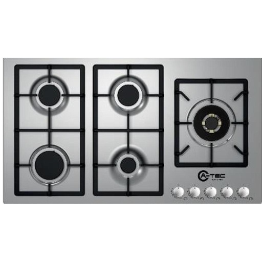 [mATec7017] A-TEC Hob 5 Brass Burner 90cm FFD Front knobs Stainless Steel