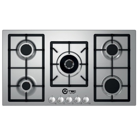 [mATec7013ST1] A-TEC Hob 5 Burner 90cm FFD Front knobs Stainless Steel