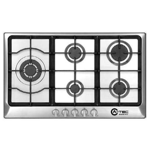 [mATec7021ST1] A-TEC Hob 5 Burner 90cm FFD Front knobs Stainless Steel