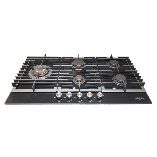 [mFlrFZBH4CTSFBBS95BG] Floraz Hob 90cm BRASS Burners - Black