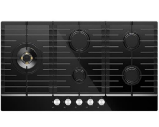 [mFlrFZBH4CTSFBBS95BG] Floraz Hob 90cm Brass Burners - Black