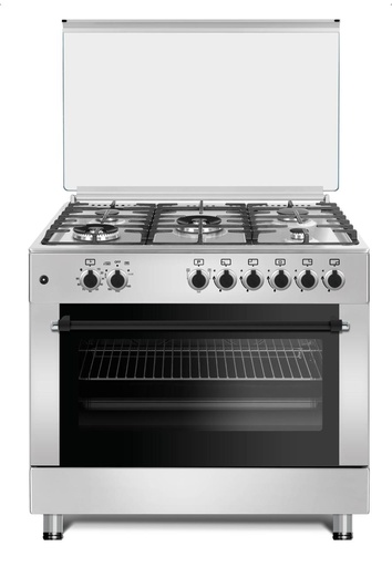 [mCntCGC963FFCIX] Conti Gas Cooker 90cm Cast-Iron with 2 Fan & Triple Glass -Stainless Steel (NEW)