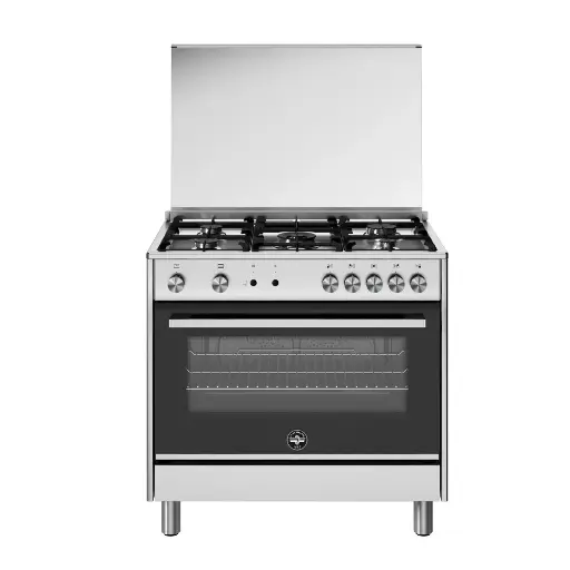 [mLaGrTUS95C81CX] LAGERMANIA Gas Cooker 5Burners Full Safety Semi Cast Iron - Stainless Steel TUS95C81CX