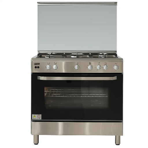 [6F9030g] Gas Cooker 90cm with 2Fans 130Liters Cast Iron - Stainless Steel