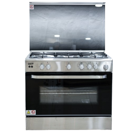 [6F9030g] Gas Cooker 90cm with 2Fans 130Liters Cast Iron - Stainless Steel