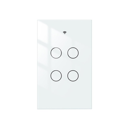 [mMsWRSUS4WHMS] MOES Smart Switch 
WRS-US4-WH-MS WiFi+RF Switch; US Type; 4 Gang; Live+Neutral; White