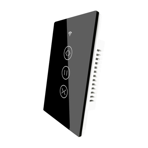 [htMSWRSUSC2BKMS] MOES Smart Curtain Switch 2 Gang US - Black (WRS-USC2-BK-MS) WiFi+RF 