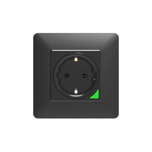 [htMSWKYEUBKMS] MOES Tuya Smart Wall Socket WiFi  - Black (WK-Y-EU-BK-MS)