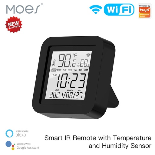 [htMSWRTYTHRBKMS] MOES Tuya Temperature & Humidity Sensor with Infrared Remote Controller