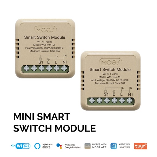 [mMsWM104MMS] MOES Smart Hidden Module WiFi Max10A 1Gang