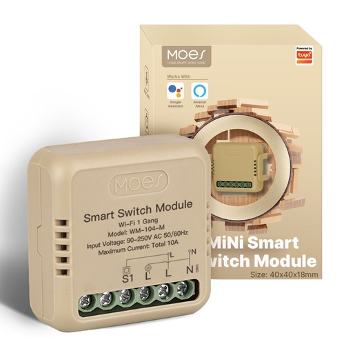 [htMSWM104M16AhtMS] MOES Smart Hidden Module mini WiFi 1 Gang 16A electric meter (WM-104-M-16AM-MS)